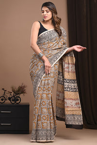 Multicolour Mulmul Cotton Saree