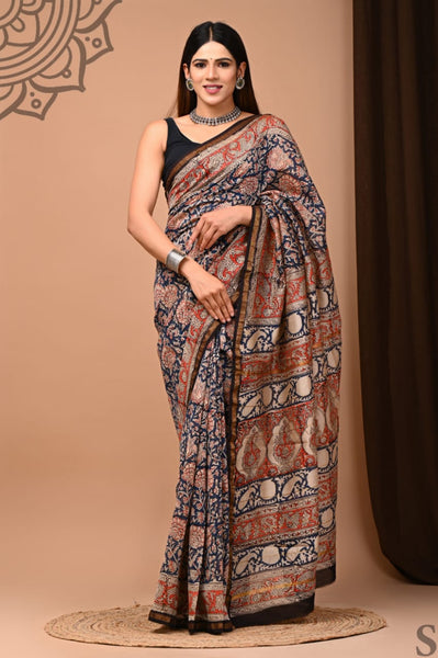 Multicolour Printed Chanderi Silk Saree