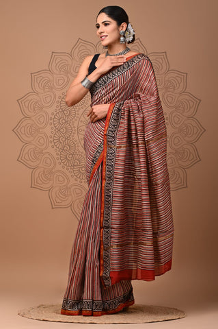 Multicolour Printed Chanderi Silk Saree