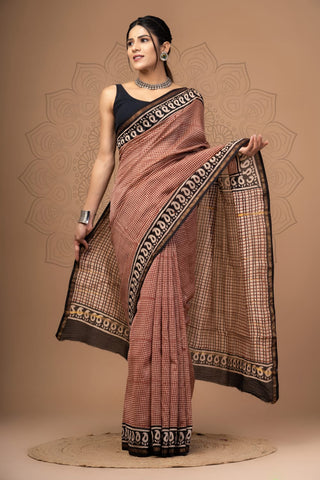 Multicolour Printed Chanderi Silk Saree