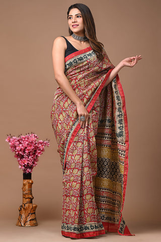 Multicolor Printed Chanderi Silk Saree