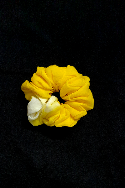Yellow & White Scrunchie