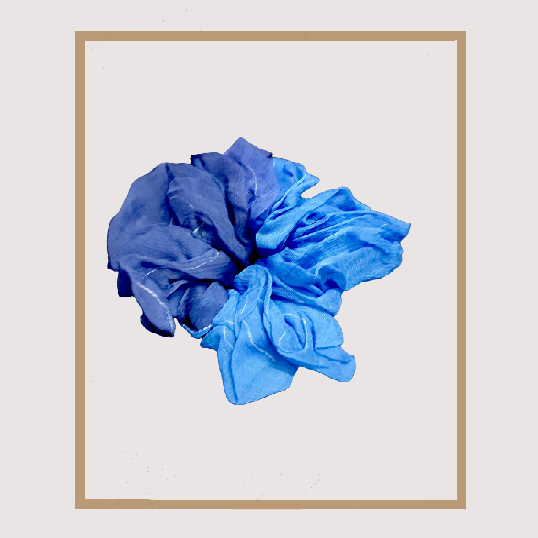 Double Shade Blue Scrunchie