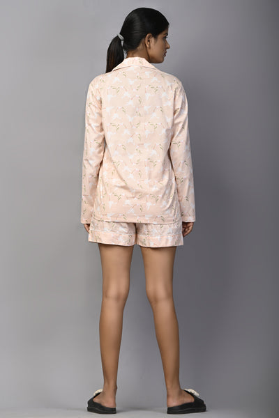 Peach Dove Shorts Nightsuit